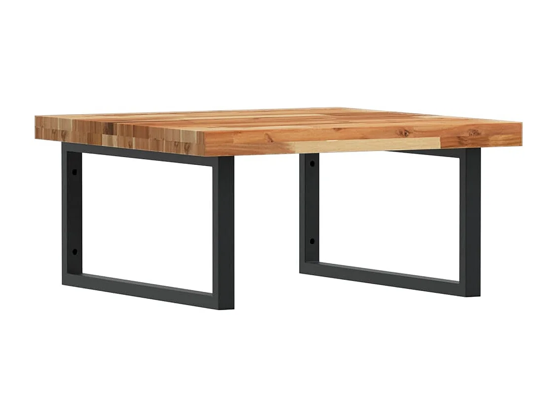 Meuble sous vasque murale acier et bois massif d'acacia FR550799