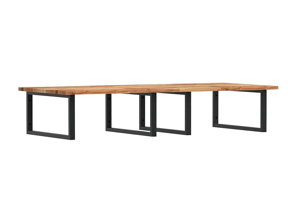 Meuble sous vasque murale acier et bois massif d'acacia FR353897