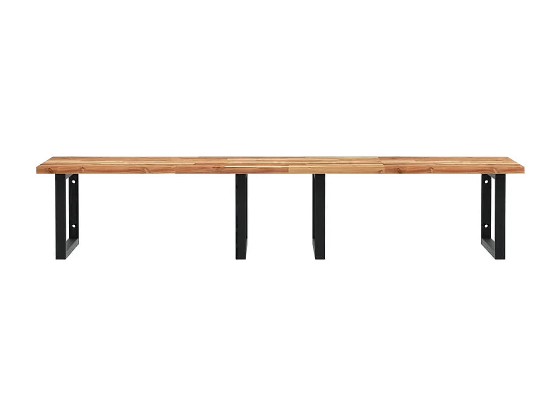 Meuble sous vasque murale acier et bois massif d'acacia FR353897