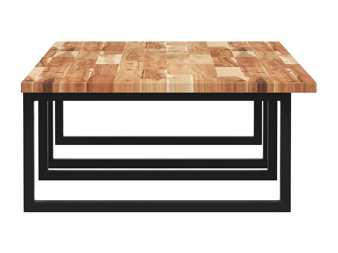 Meuble sous vasque murale acier et bois massif d'acacia FR353897