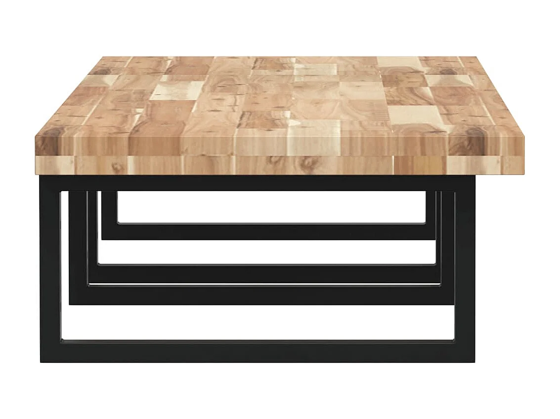 Meuble sous vasque murale acier et bois massif d'acacia FR887969