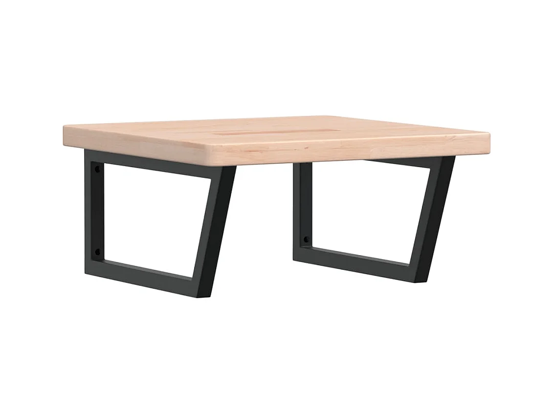 Meuble sous vasque murale acier et bois de chêne massif FR930702