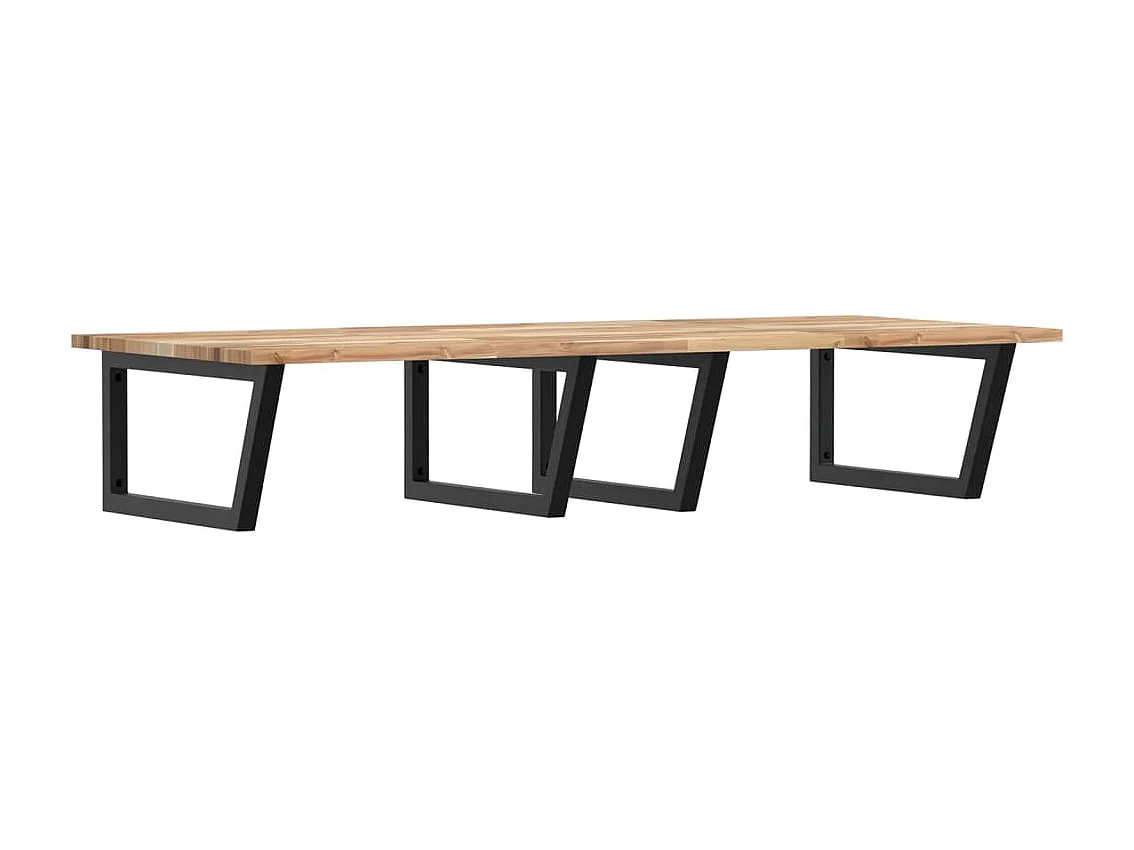 Estante de lavabo de pared acero y madera maciza de acacia ES824175