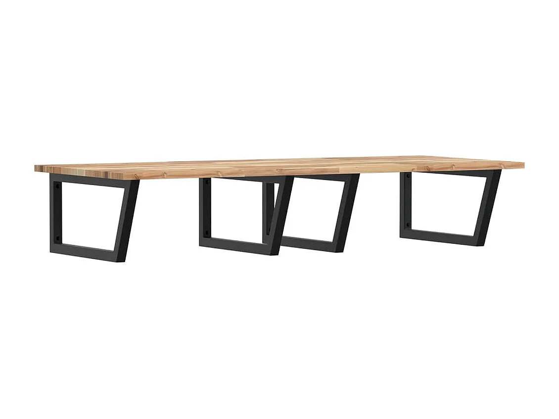 Estante de lavabo de pared acero y madera maciza de acacia ES824175