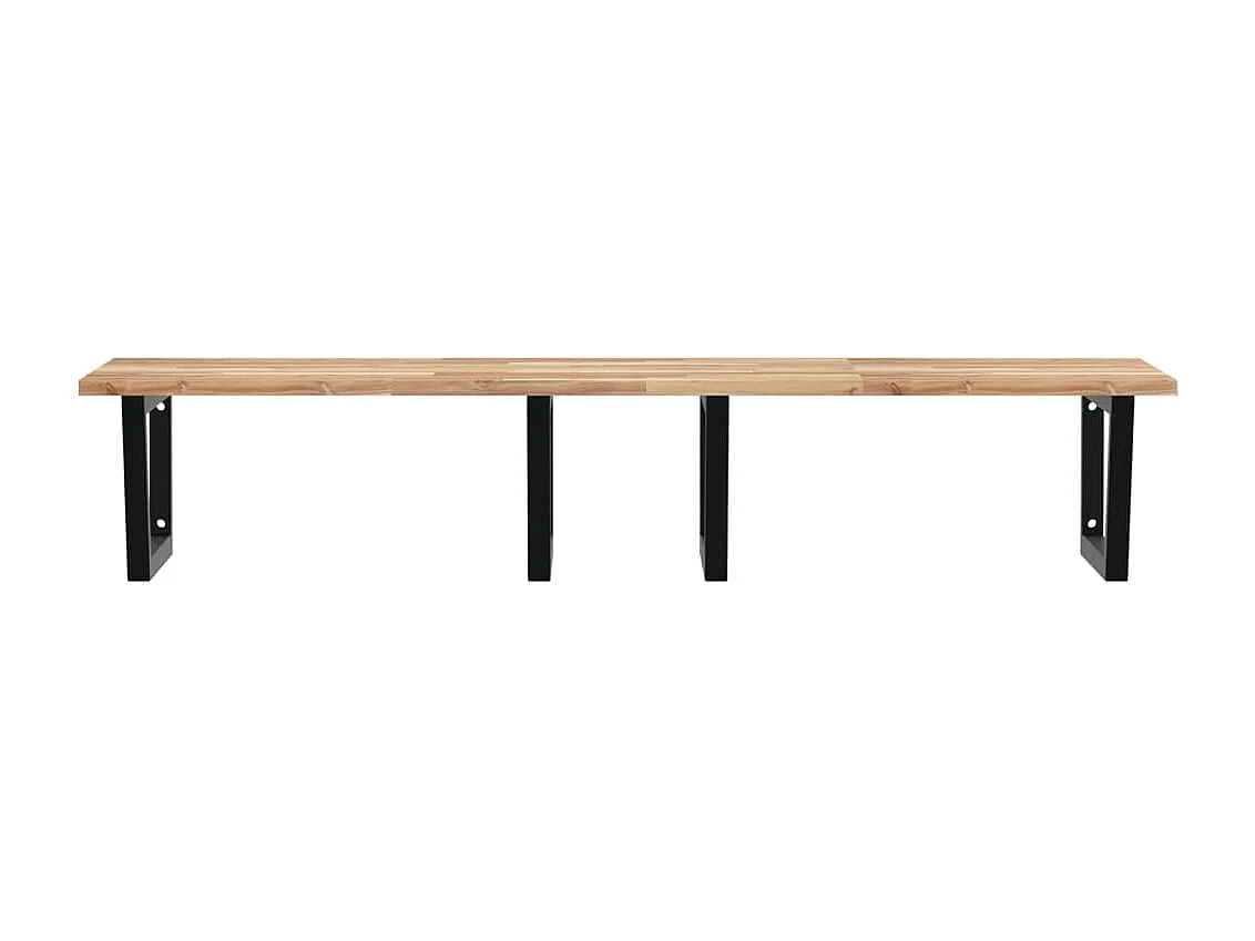 Estante de lavabo de pared acero y madera maciza de acacia ES824175