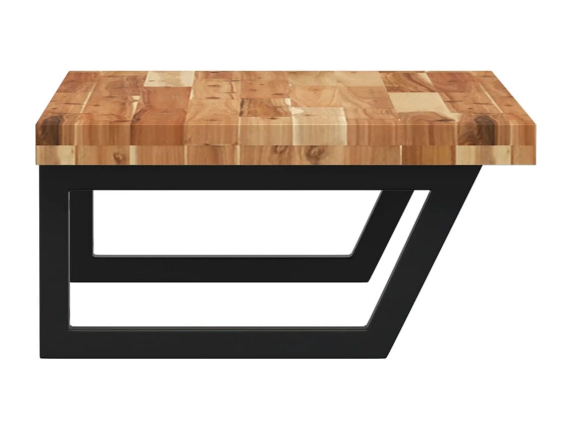 Meuble sous vasque murale acier et bois massif d'acacia FR485977