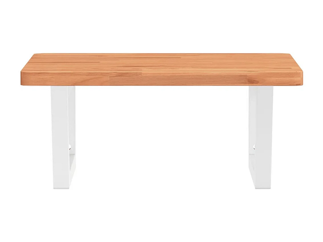 Estante de lavabo de pared de acero y madera maciza de haya ES356644