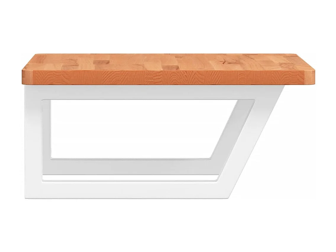 Estante de lavabo de pared de acero y madera maciza de haya ES356644