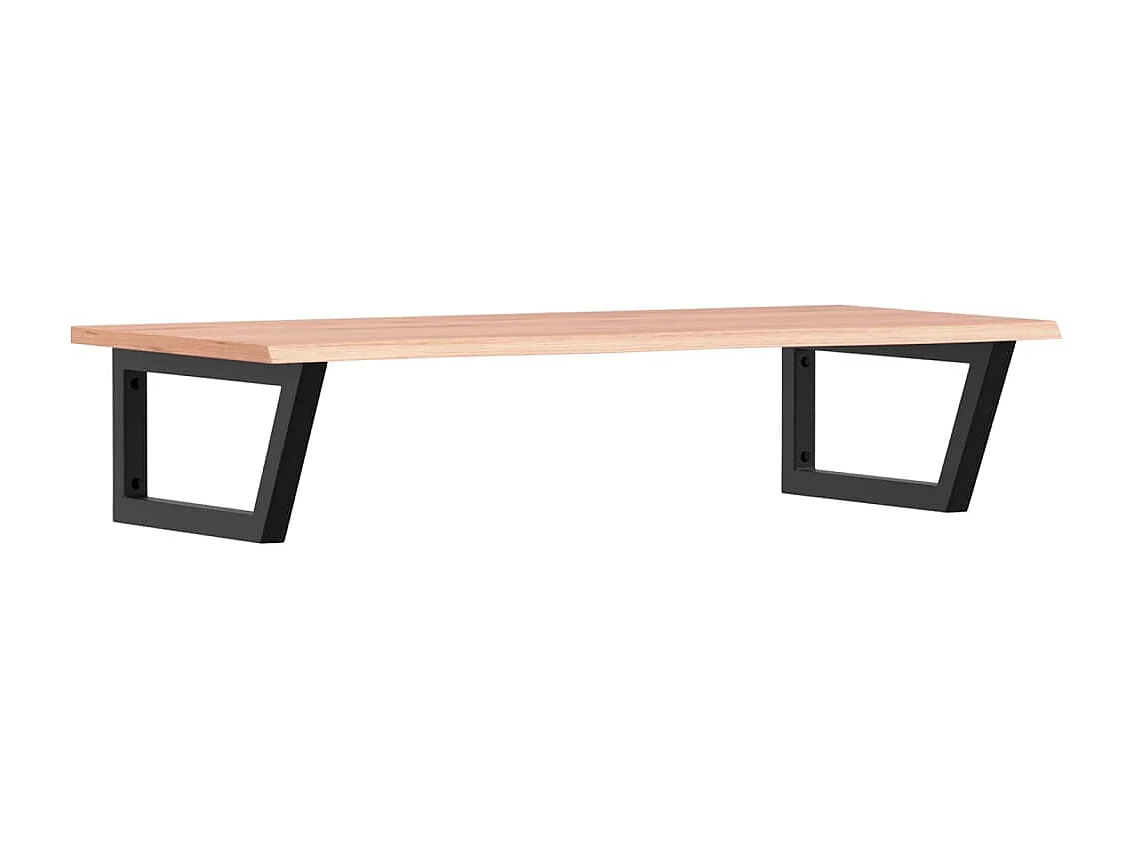 Meuble sous vasque murale acier et bois de chêne massif FR570353