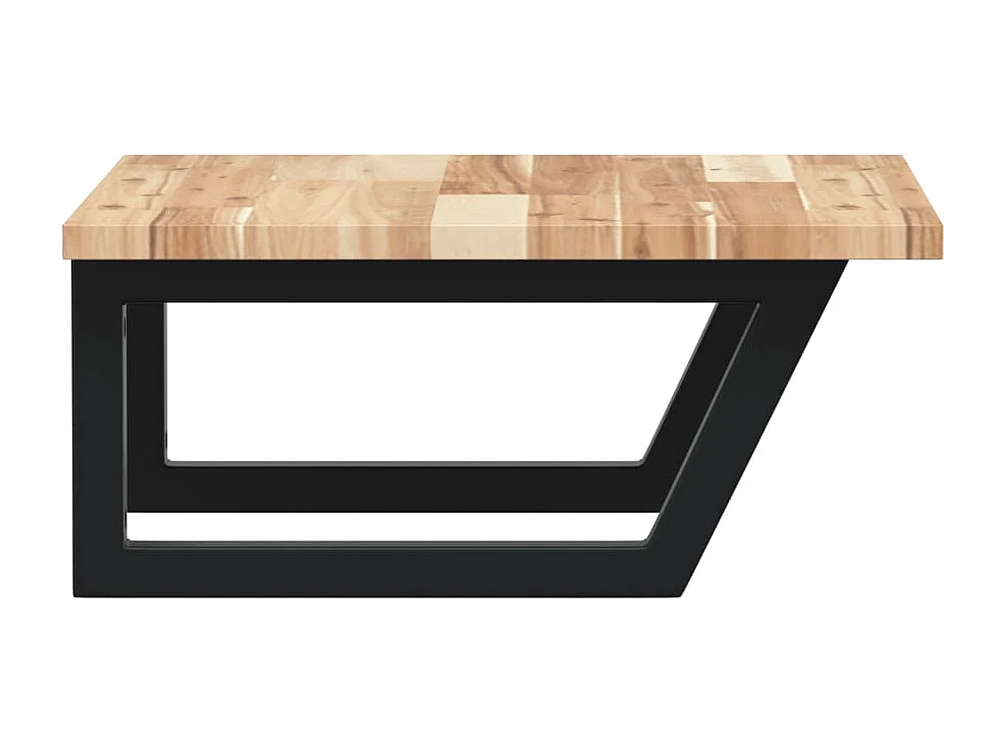 Meuble sous vasque murale acier et bois massif d'acacia FR933451