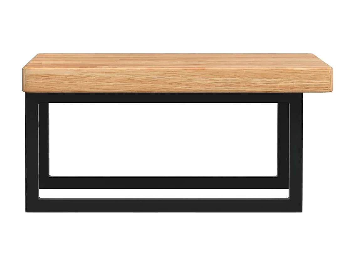 Estante de lavabo de pared de acero y madera maciza de roble ES663122