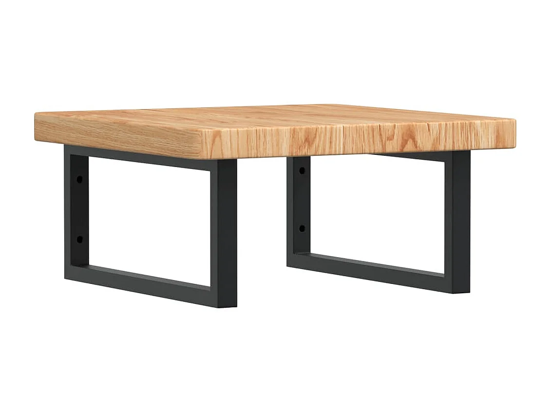 Meuble sous vasque murale acier et bois de chêne massif FR259220