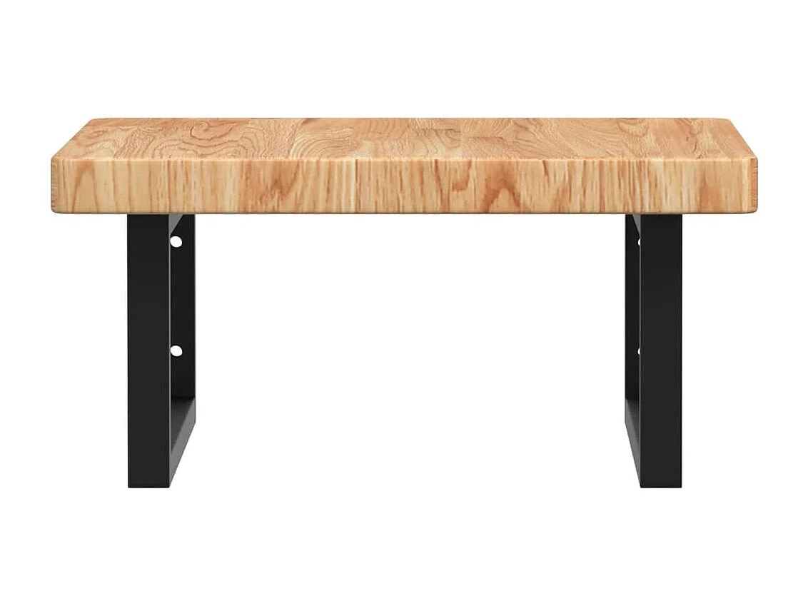 Meuble sous vasque murale acier et bois de chêne massif FR259220