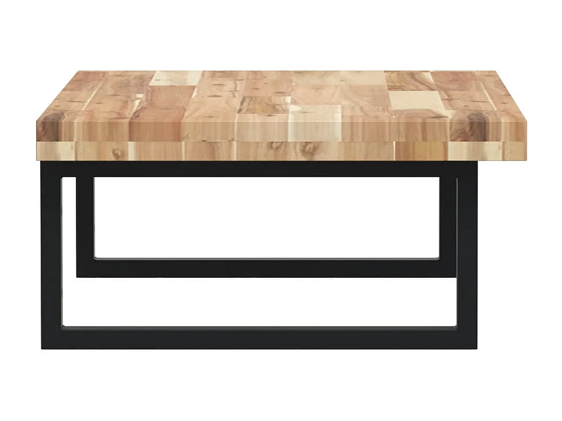 Meuble sous vasque murale acier et bois massif d'acacia FR237879