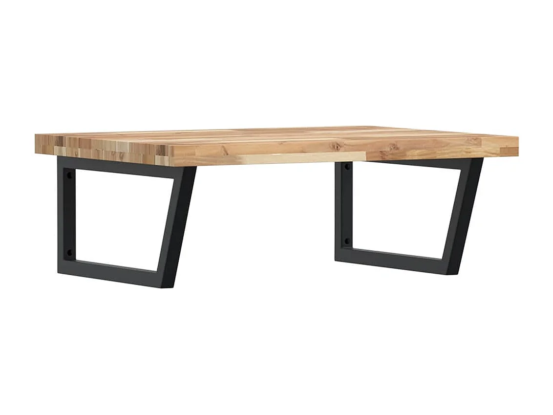 Estante de lavabo de pared acero y madera maciza de acacia ES854431