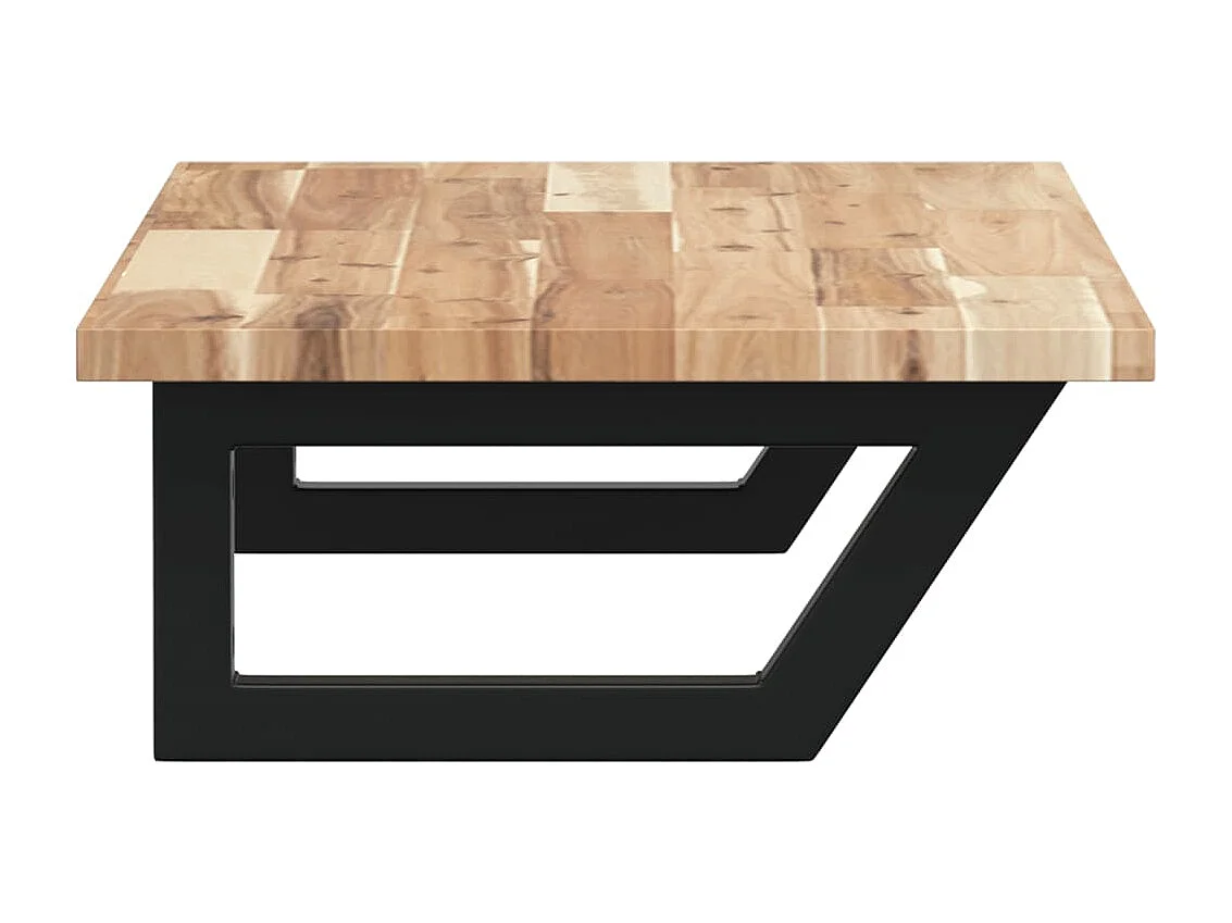 Meuble sous vasque murale acier et bois massif d'acacia FR446726