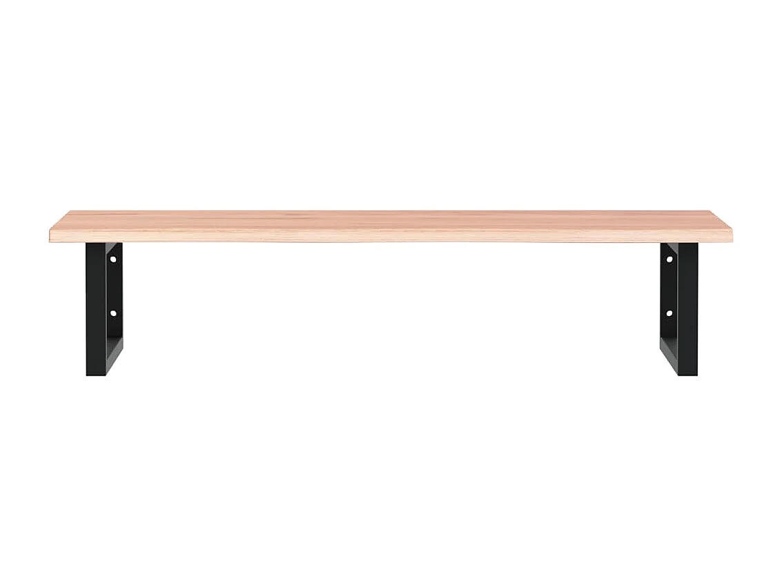 Meuble sous vasque murale acier et bois de chêne massif FR633425