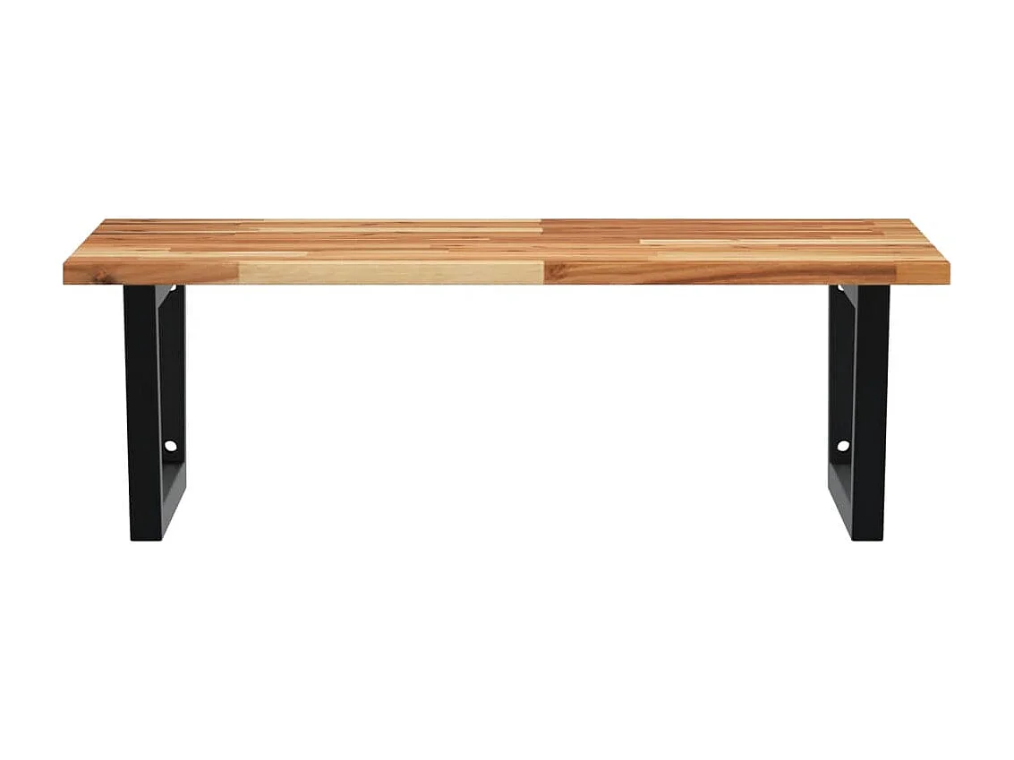 Meuble sous vasque murale acier et bois massif d'acacia FR213287