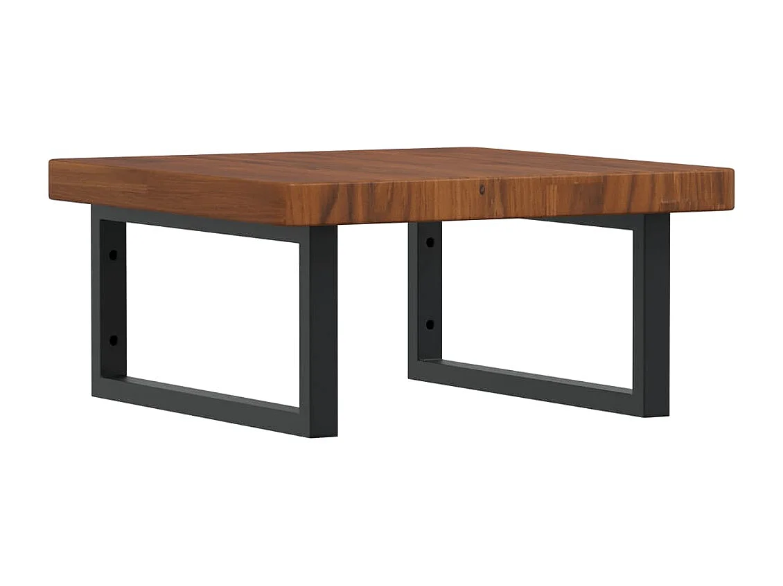 Meuble sous vasque murale acier et bois de chêne massif FR442245