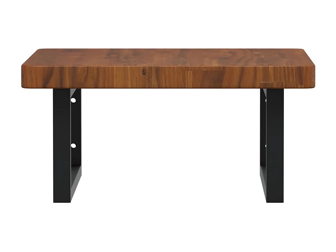 Meuble sous vasque murale acier et bois de chêne massif FR442245