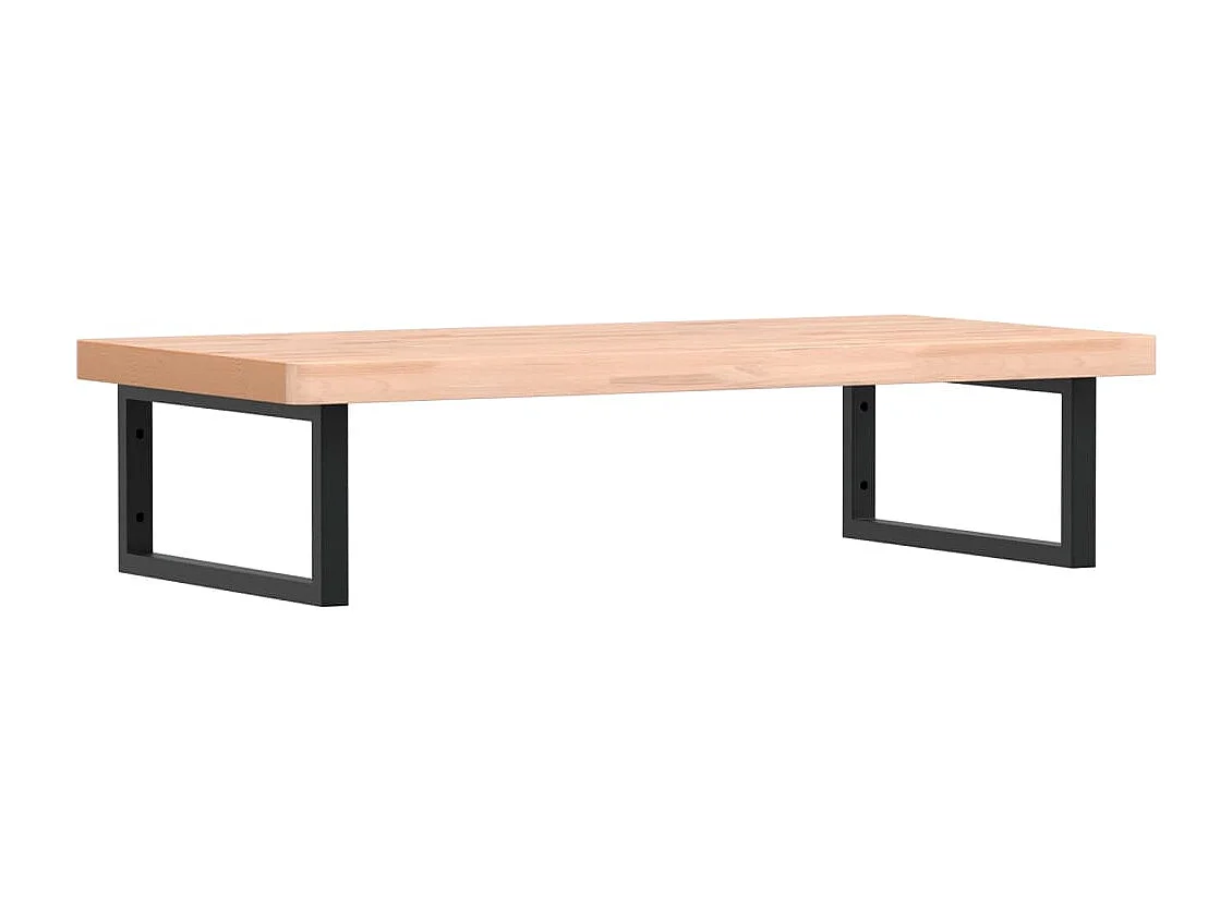 Estante de lavabo de pared de acero y madera maciza de haya ES484610