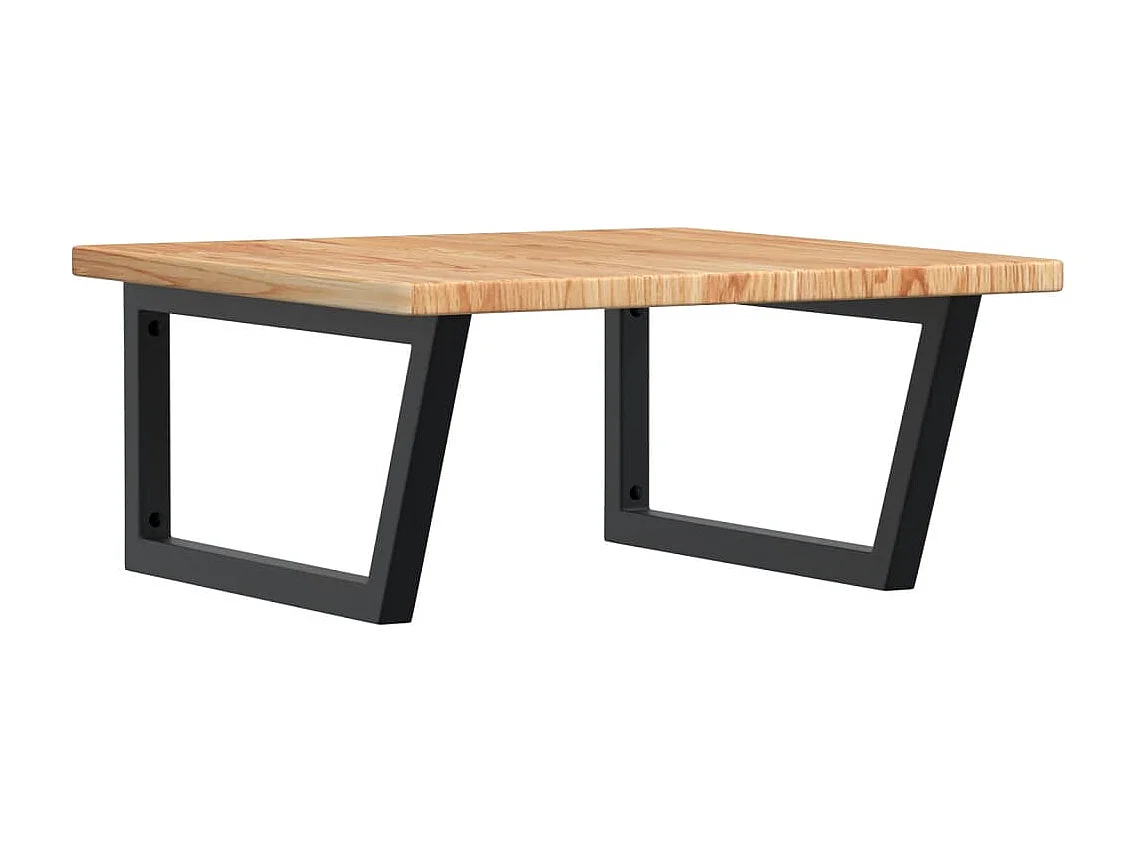 Meuble sous vasque murale acier et bois de chêne massif FR383991