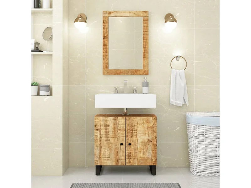 Meuble sous vasque 62x33x58 cm bois de manguier et d'ingénierie FR66834