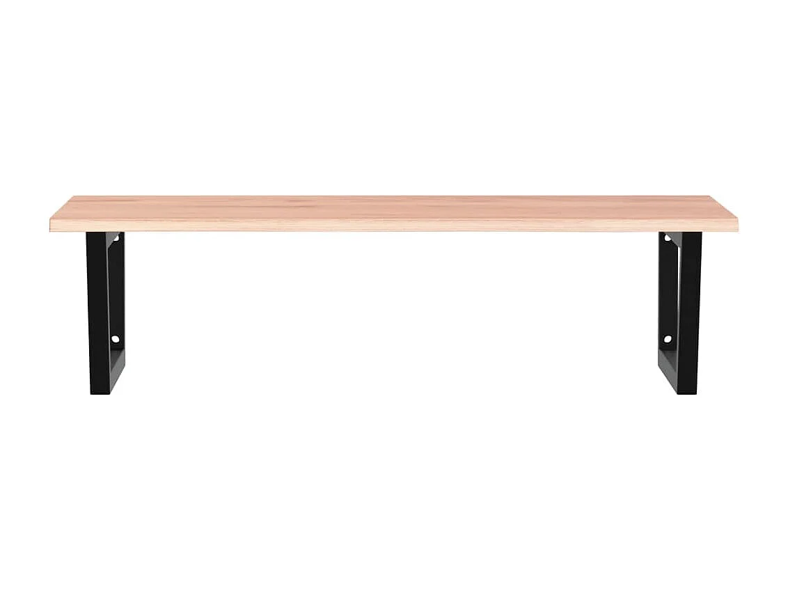 Estante de lavabo de pared de acero y madera maciza de roble ES144181