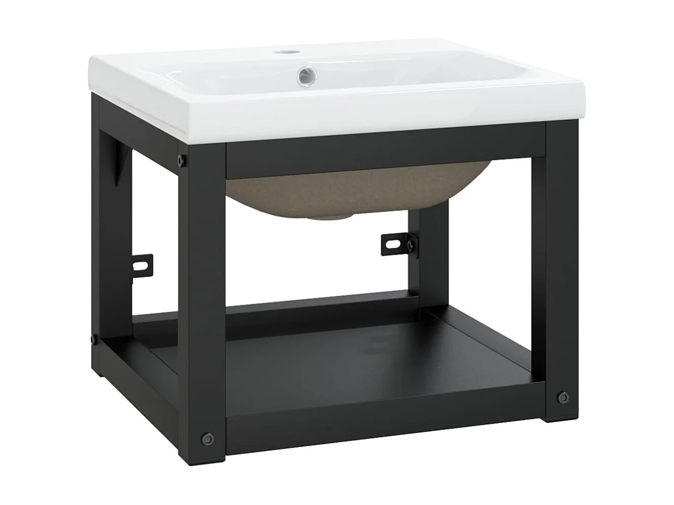 Meuble + vasque à encastrer Noir Fer FR376619