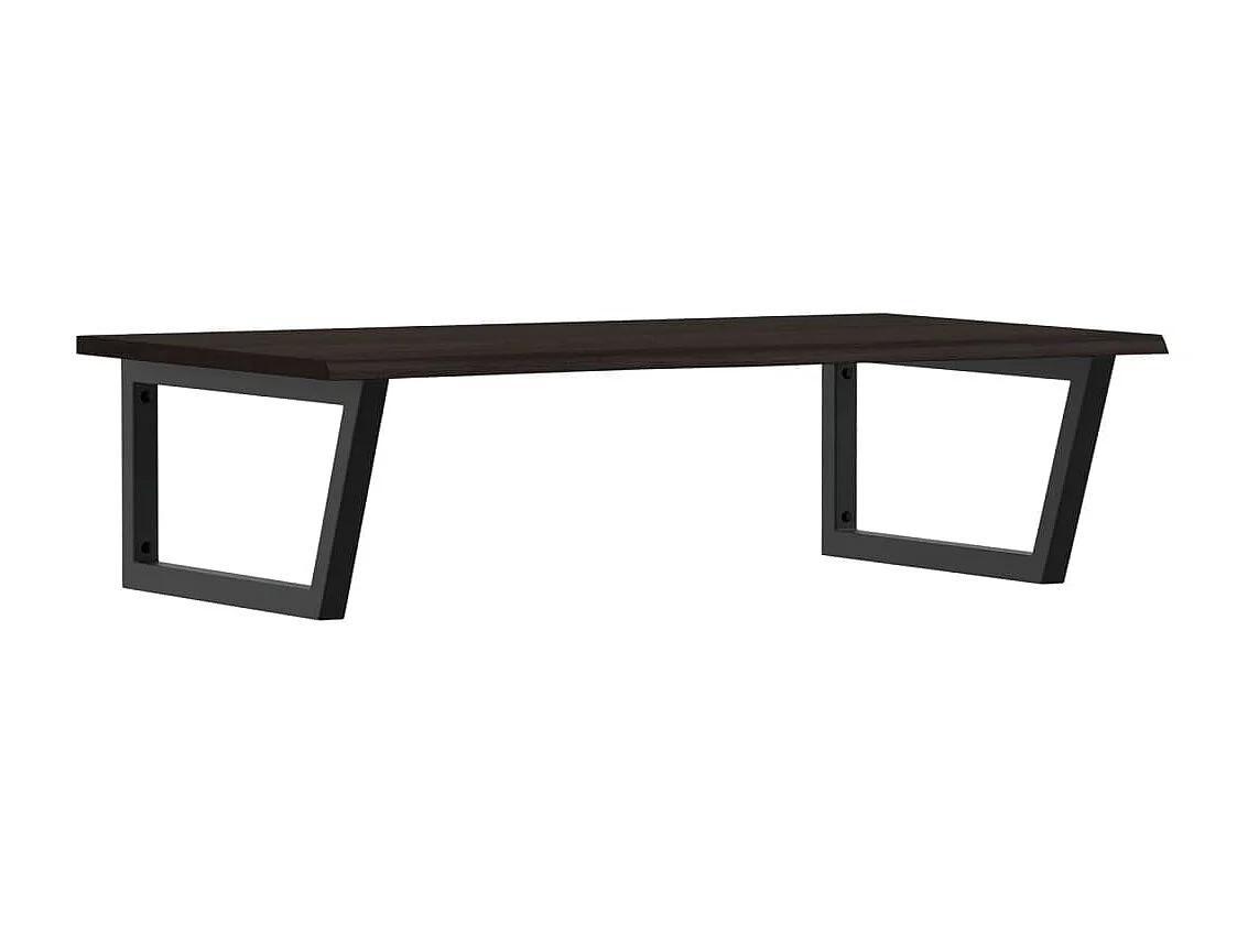 Meuble sous vasque murale acier et bois de chêne massif FR872723