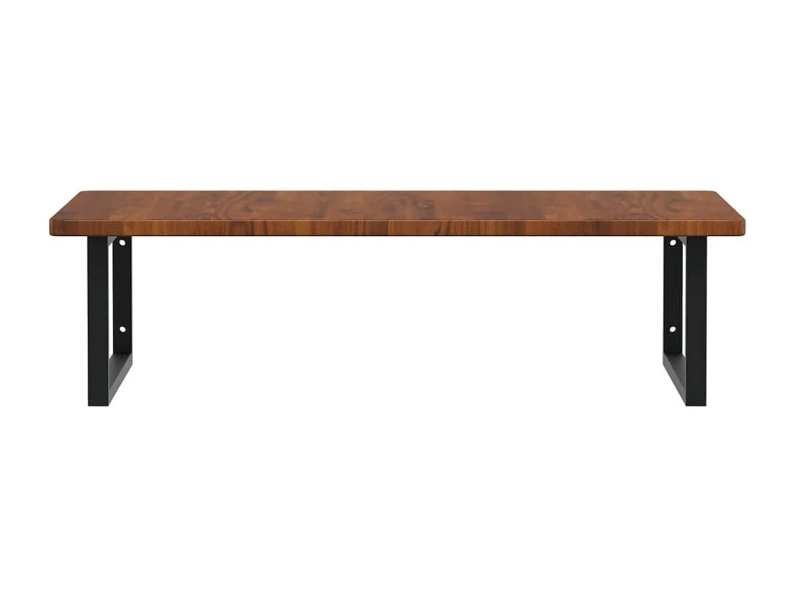 Meuble sous vasque murale acier et bois de chêne massif FR865846