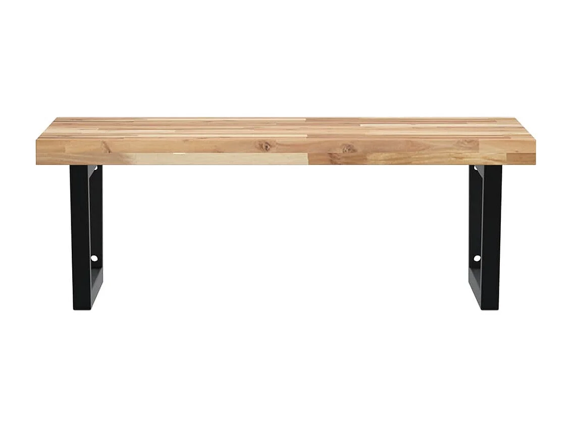 Meuble sous vasque murale acier et bois massif d'acacia FR817200