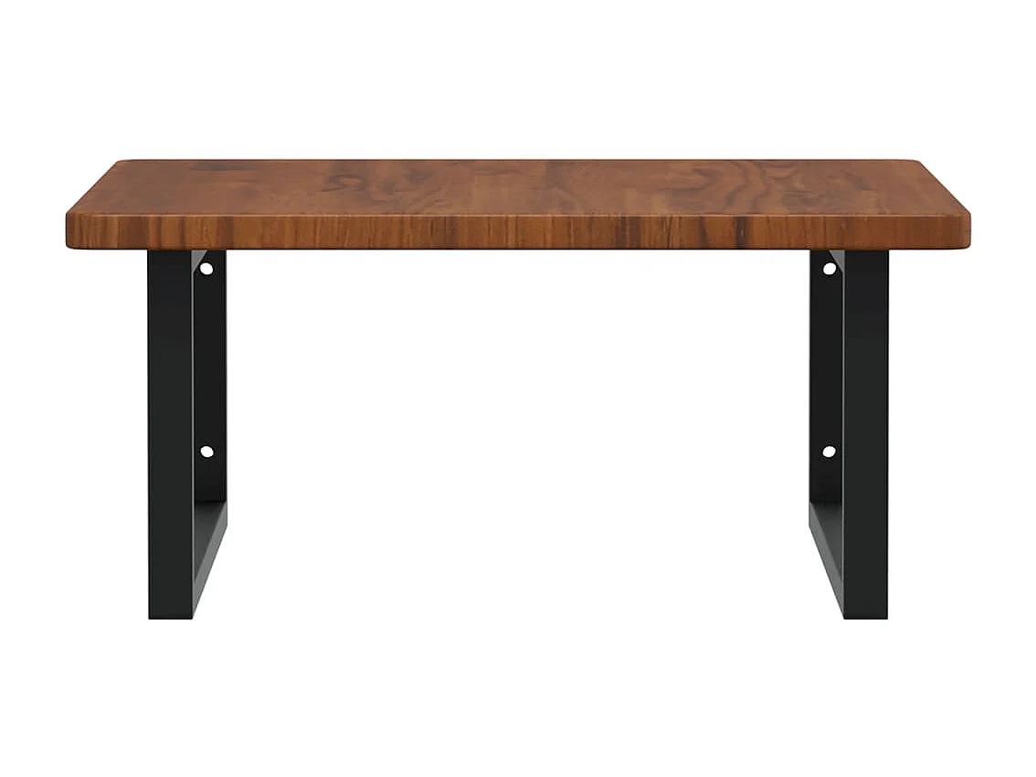 Meuble sous vasque murale acier et bois de chêne massif FR210635