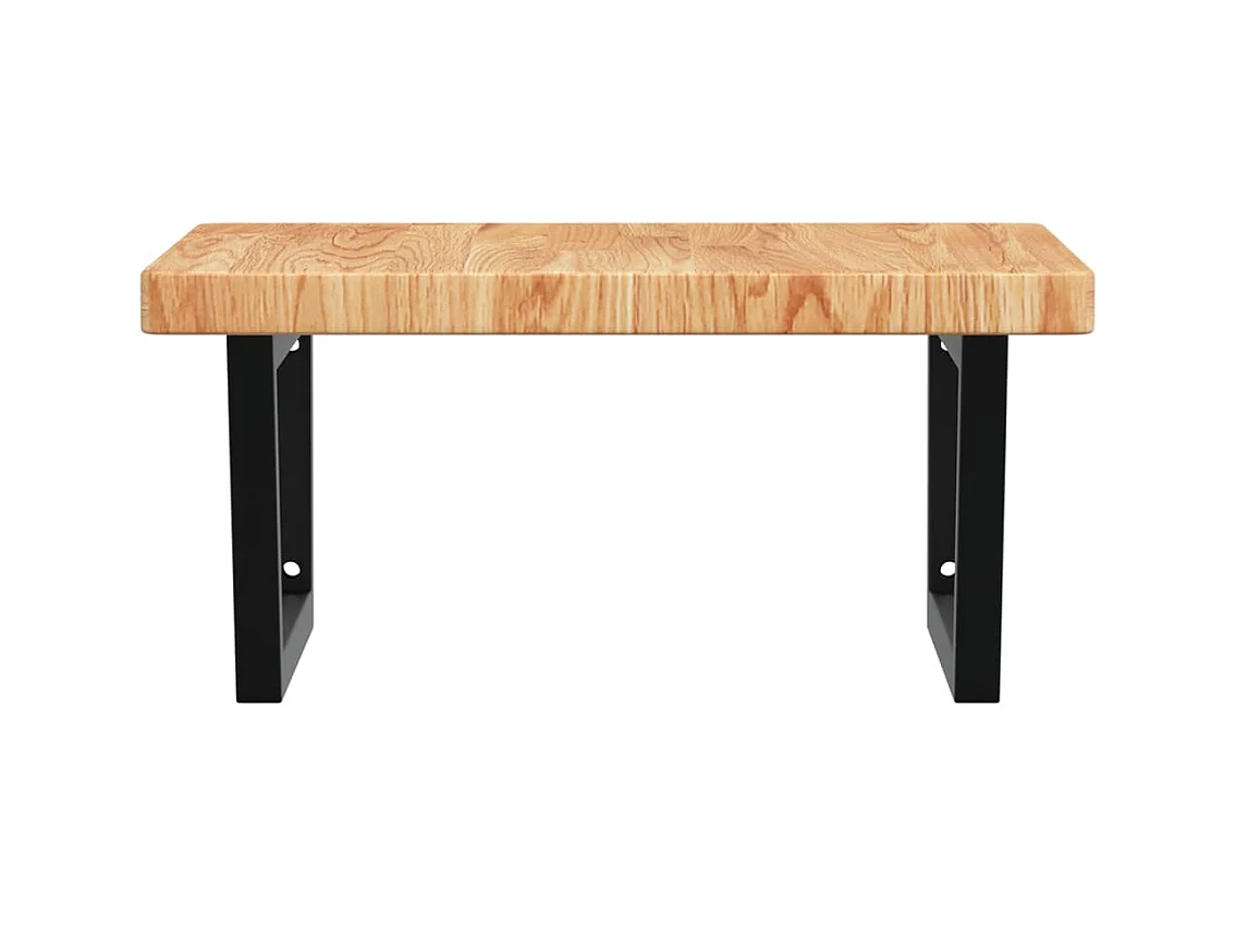 Meuble sous vasque murale acier et bois de chêne massif FR465169