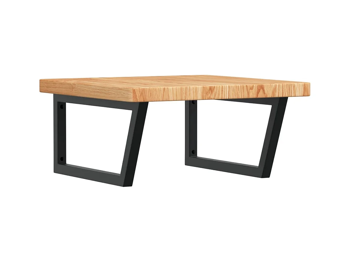Meuble sous vasque murale acier et bois de chêne massif FR465169