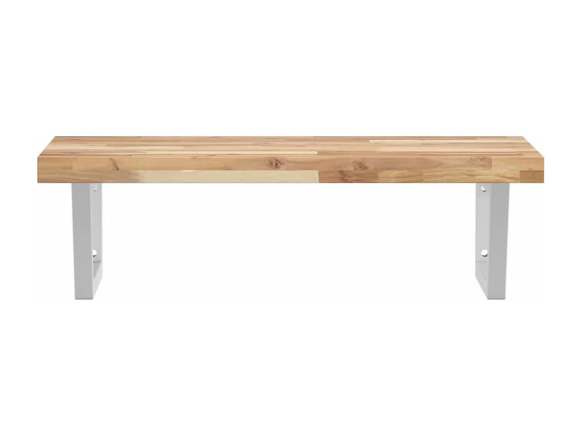 Meuble sous vasque murale acier et bois massif d'acacia FR874019