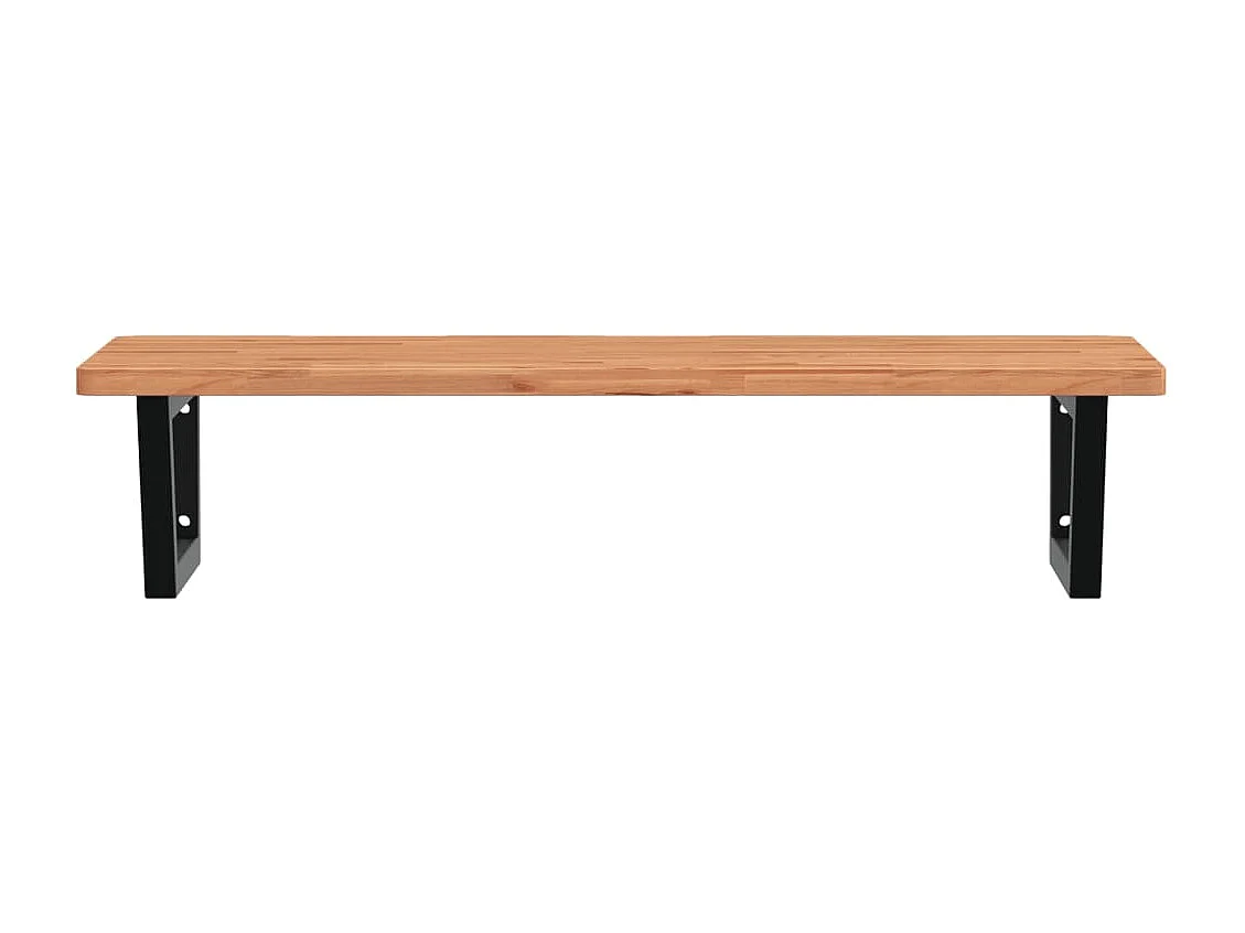 Badkamer wandschap staal en massief beukenhout BE611407