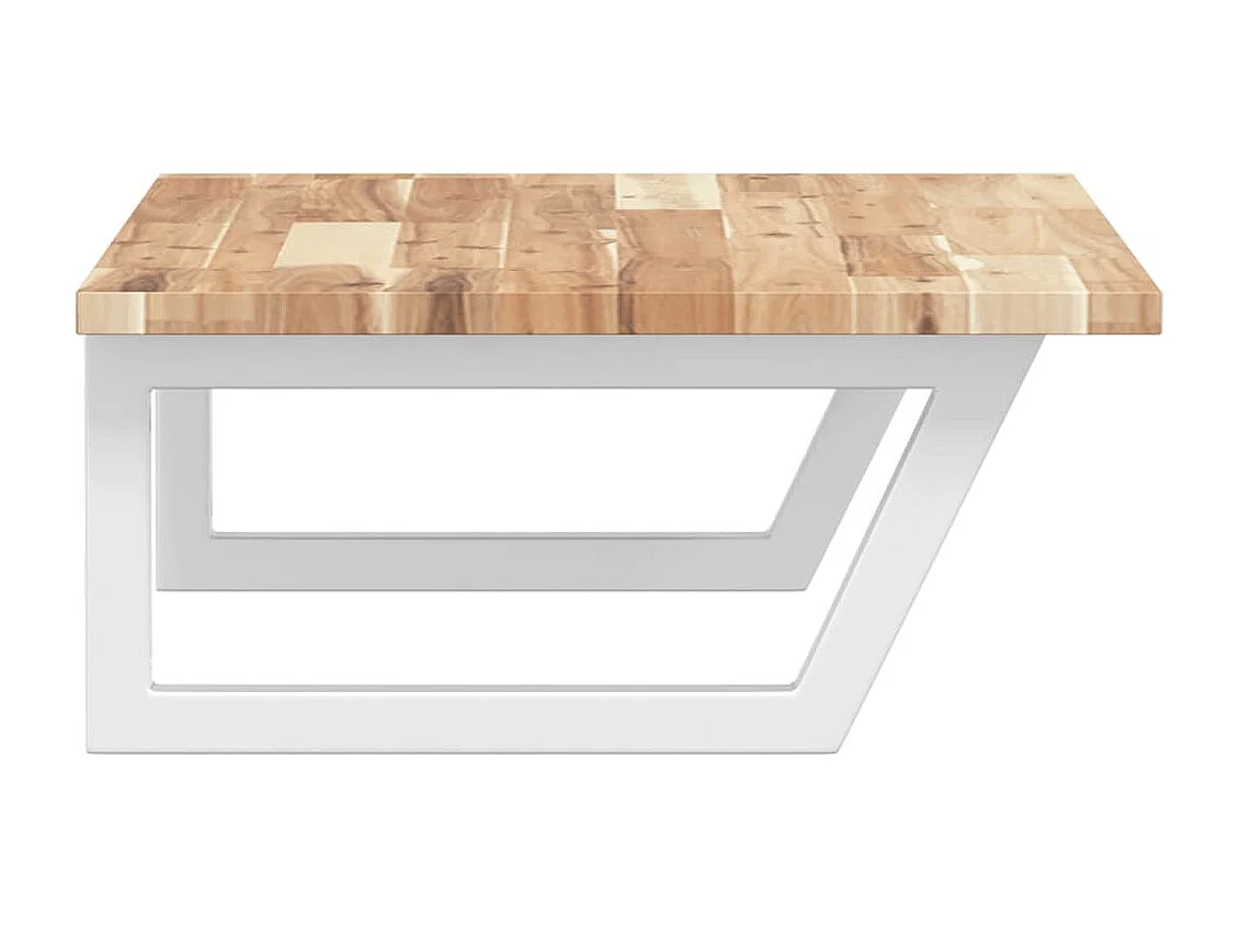 Meuble sous vasque murale acier et bois massif d'acacia FR823259