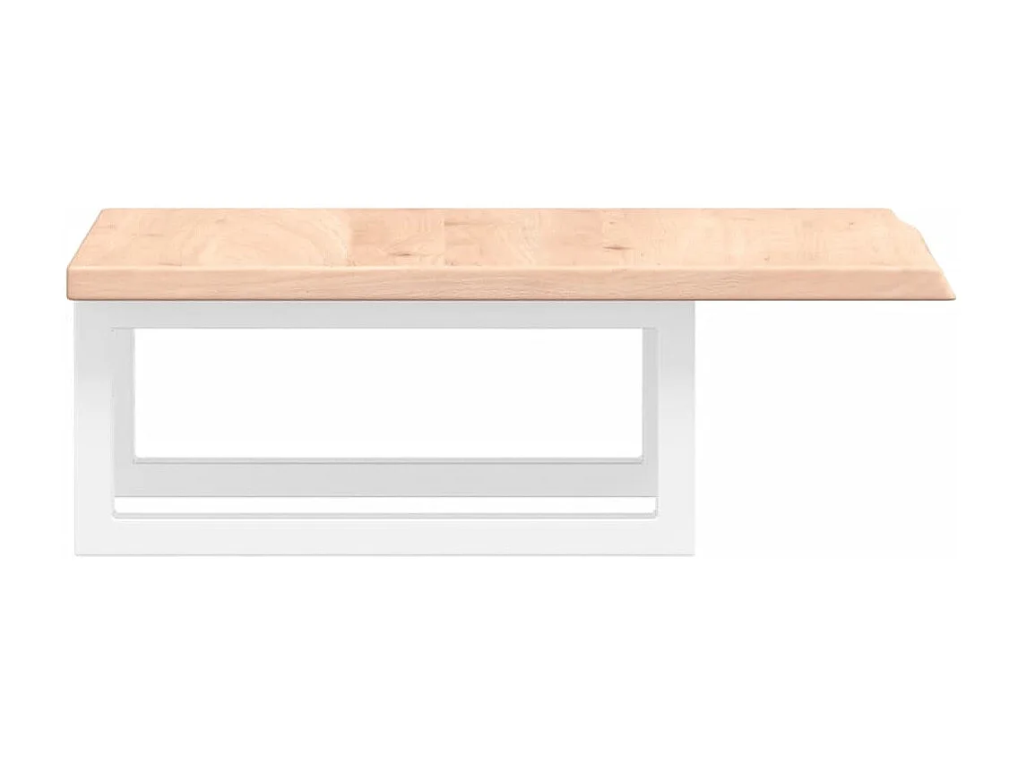 Estante de lavabo de pared de acero y madera maciza de roble ES527962