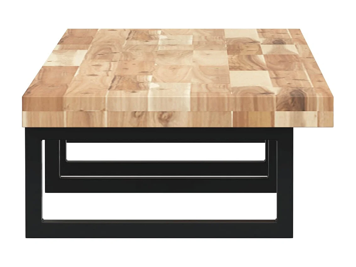 Meuble sous vasque murale acier et bois massif d'acacia FR404873