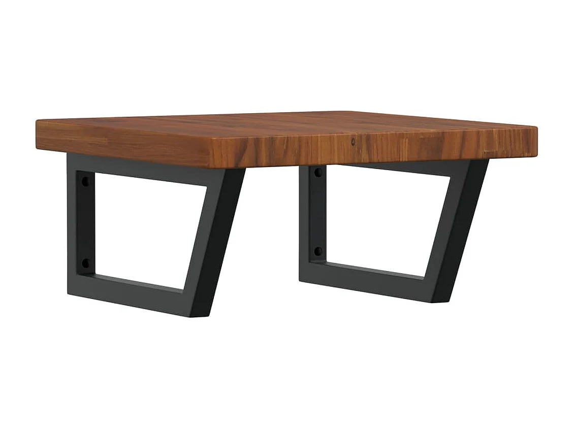 Meuble sous vasque murale acier et bois de chêne massif FR283618