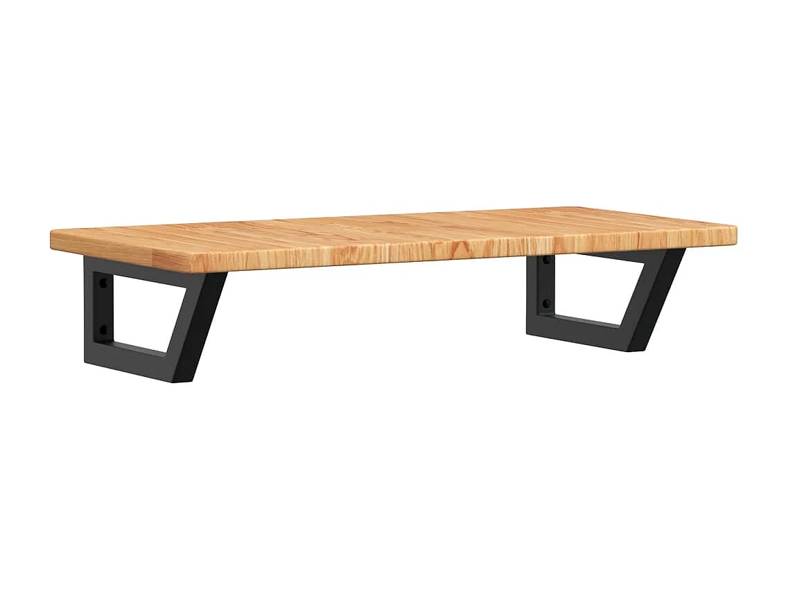 Meuble sous vasque murale acier et bois de chêne massif FR414009