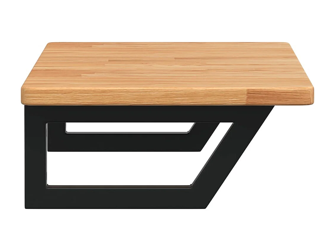 Meuble sous vasque murale acier et bois de chêne massif FR414009