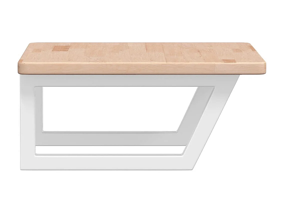 Meuble sous vasque murale acier et bois de chêne massif FR130762