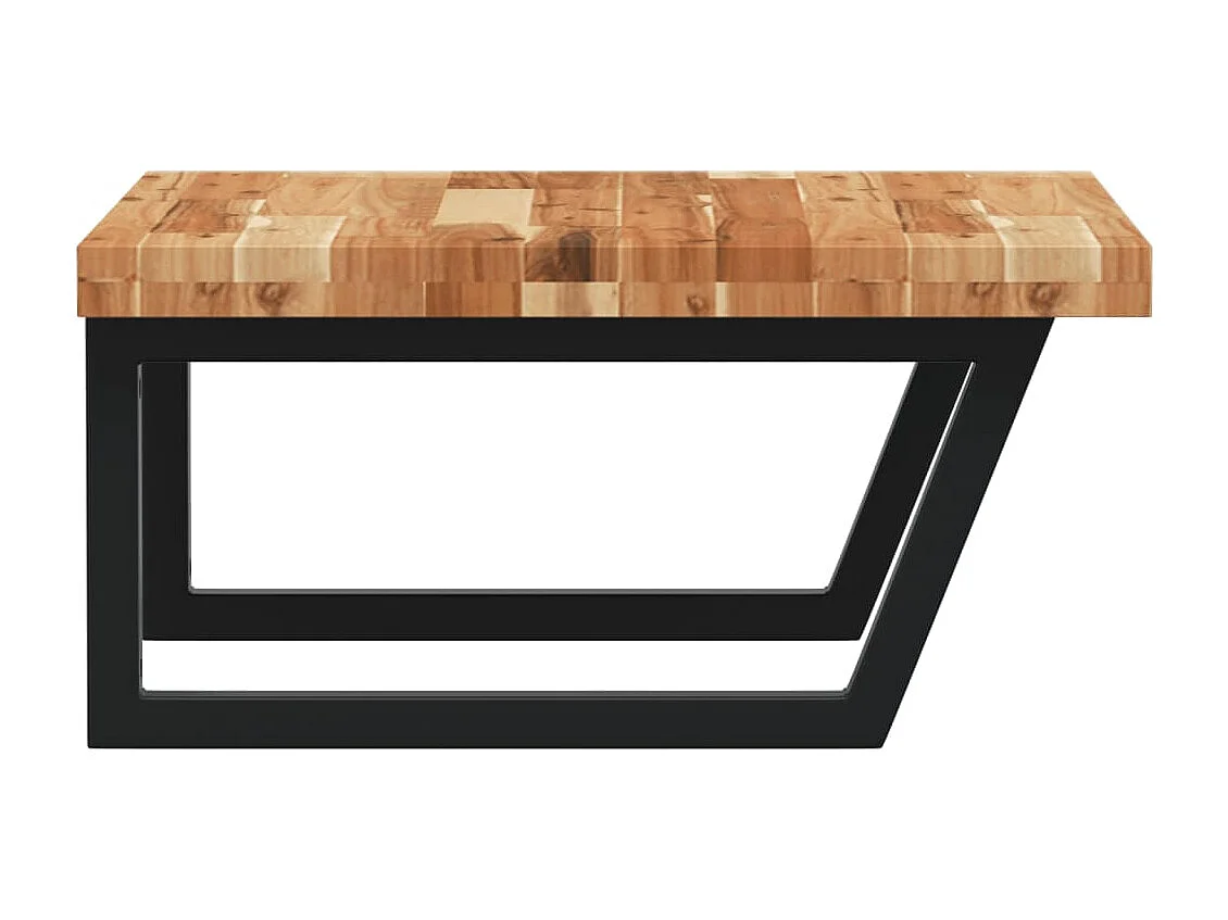 Meuble sous vasque murale acier et bois massif d'acacia FR375544