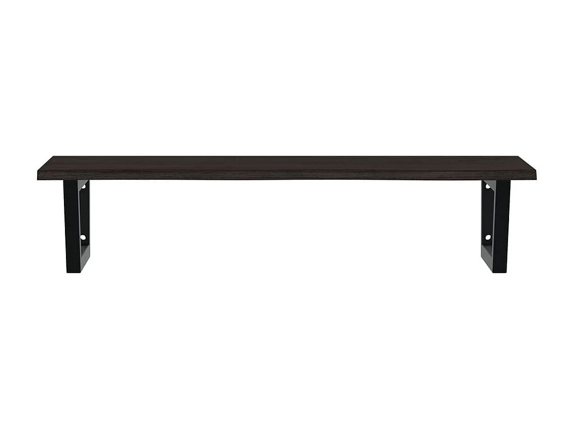 Estante de lavabo de pared de acero y madera maciza de roble ES171535