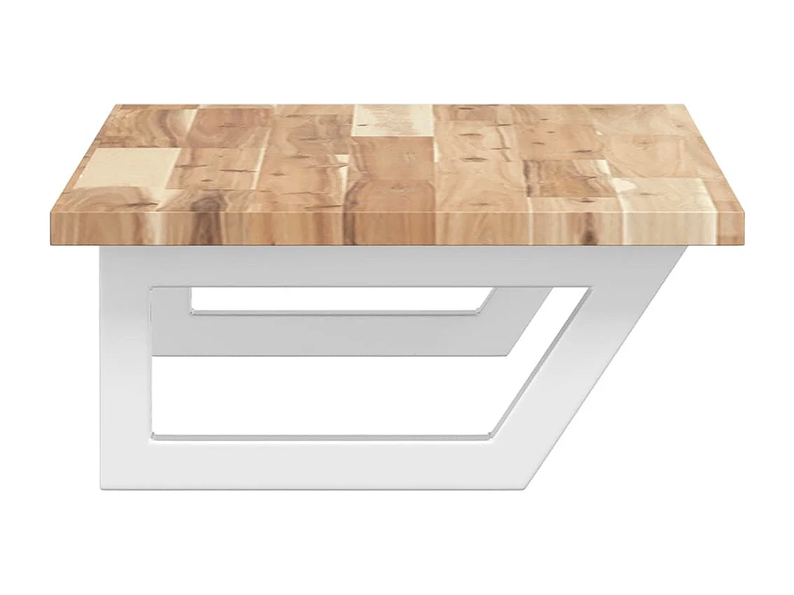 Meuble sous vasque murale acier et bois massif d'acacia FR696082