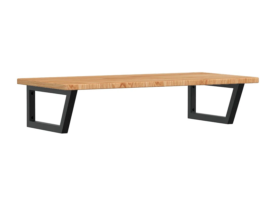 Estante de lavabo de pared de acero y madera maciza de roble ES142249