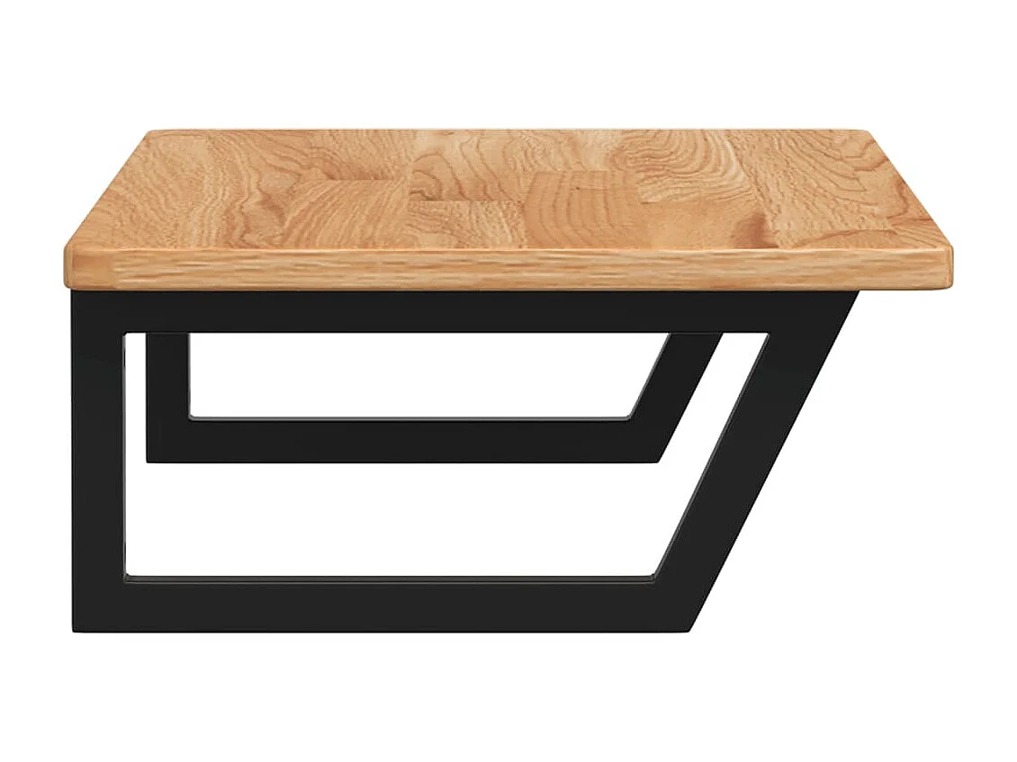 Estante de lavabo de pared de acero y madera maciza de roble ES142249