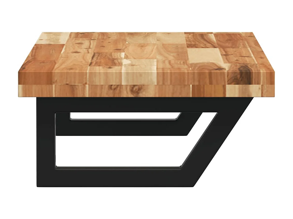 Meuble sous vasque murale acier et bois massif d'acacia FR929652